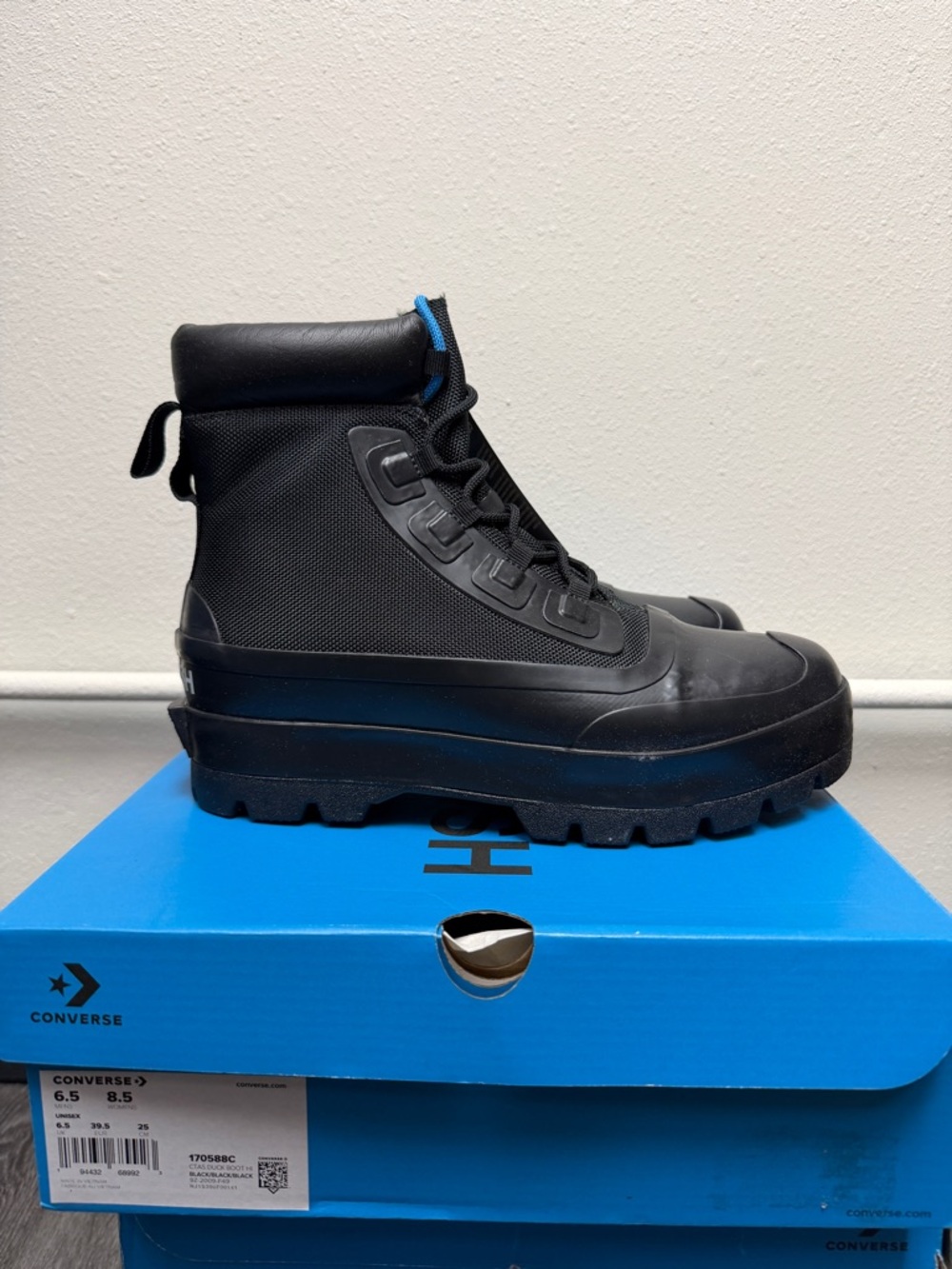 Converse x Ambush CTAS Duck Boot Black Canvas Shoes High Top
